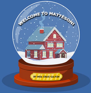 Snow globe on red base with blue background